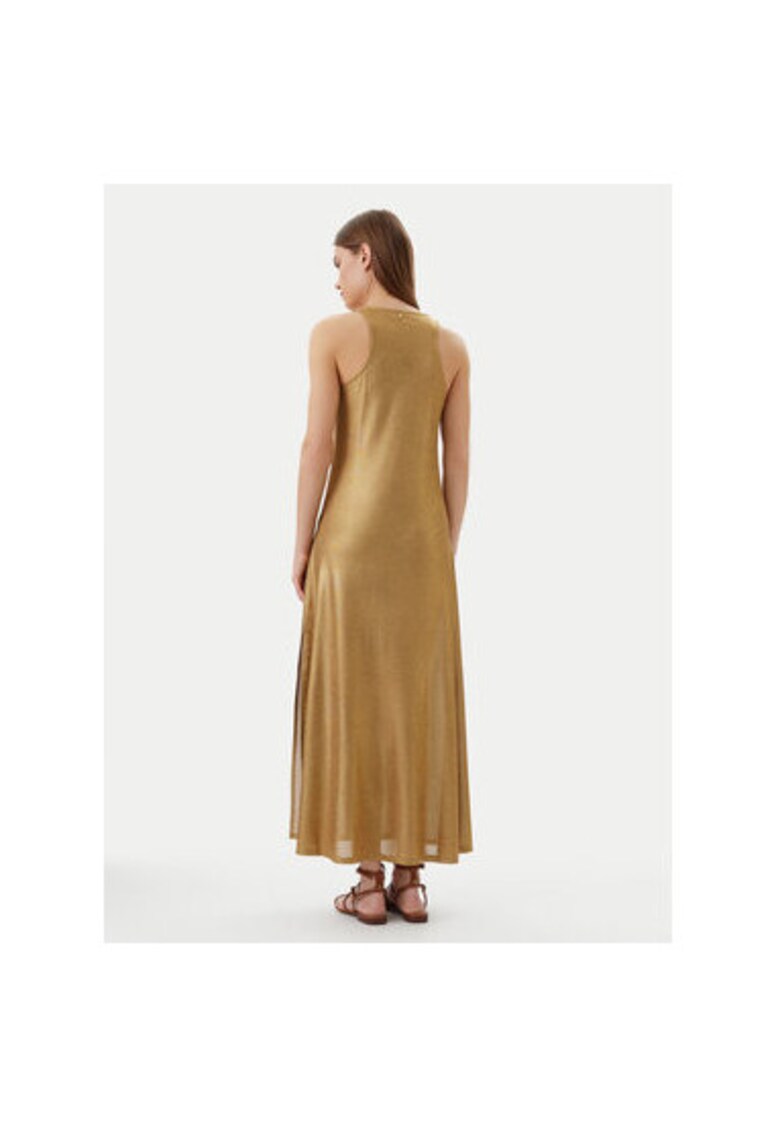 Rochie de vara dama LS2516020 - Poliester/Elastan - Auriu Rochie de vara dama LS2516020 - Poliester/Elastan - Auriu