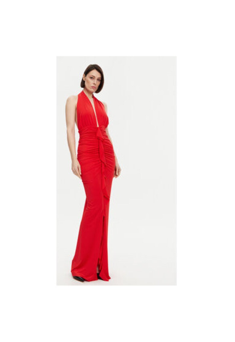 Rochie dama 53-3349 - Poliester/Elastan - Rosu - Rosu