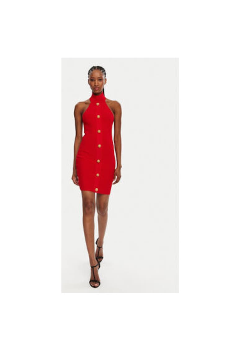 Rochie Dama - 305313522 - Viscoza - Poliamida - Negru - Rosu