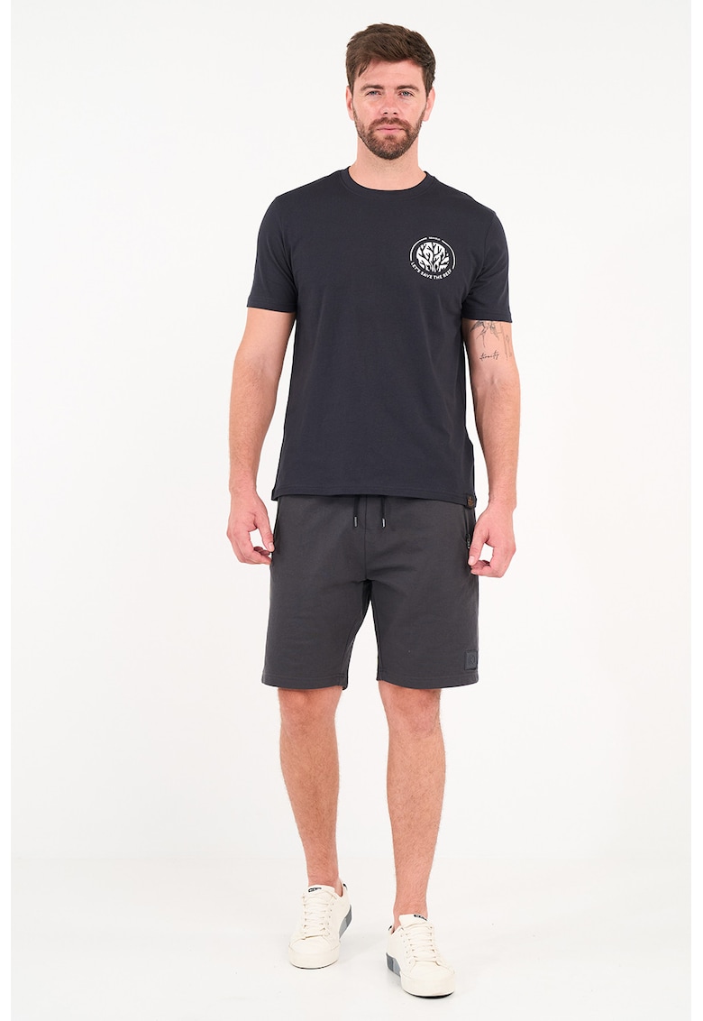 Pantaloni scurti din amestec de bumbac cu buzunare cu fermoar