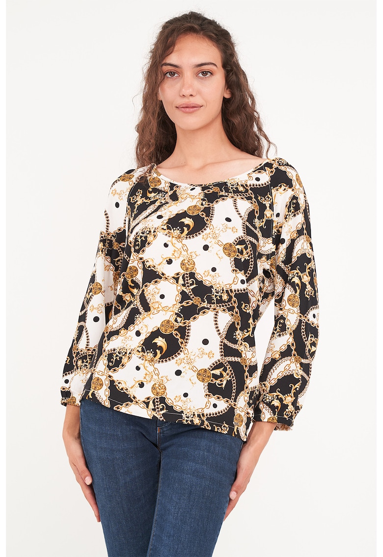 Bluza cu model si decolteu rotund