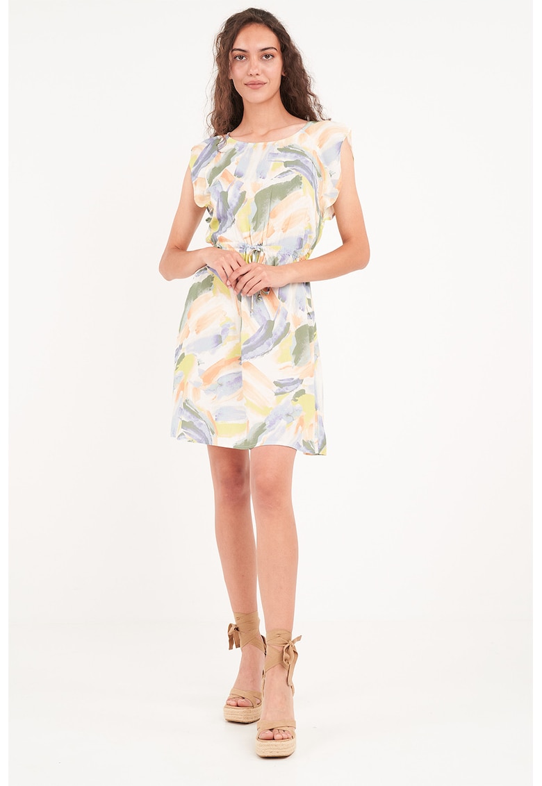 Rochie mini cu imprimeu si decolteu rotund