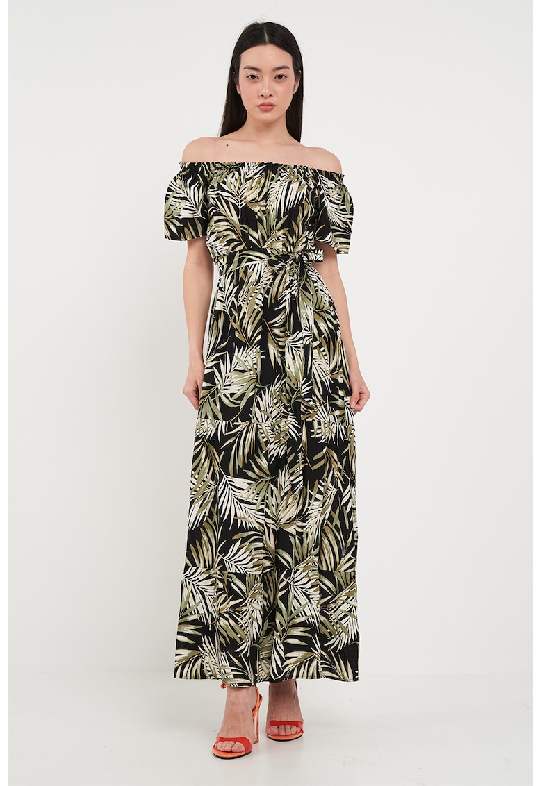 Rochie maxi cu model si decolteu pe umeri