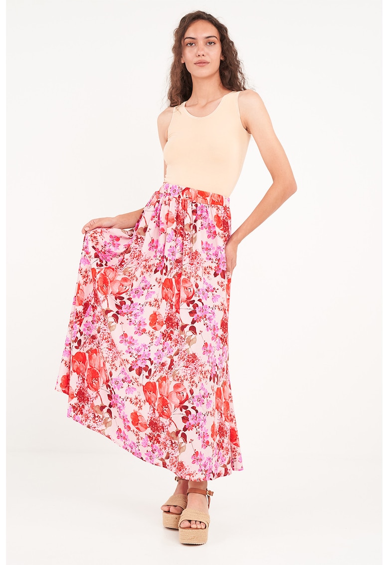 Fusta lunga cu model floral