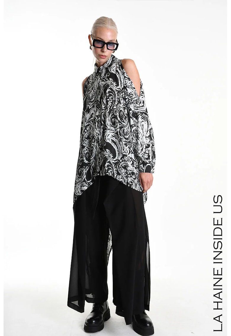 Cămașă asimetrică cu imprimeu paisley