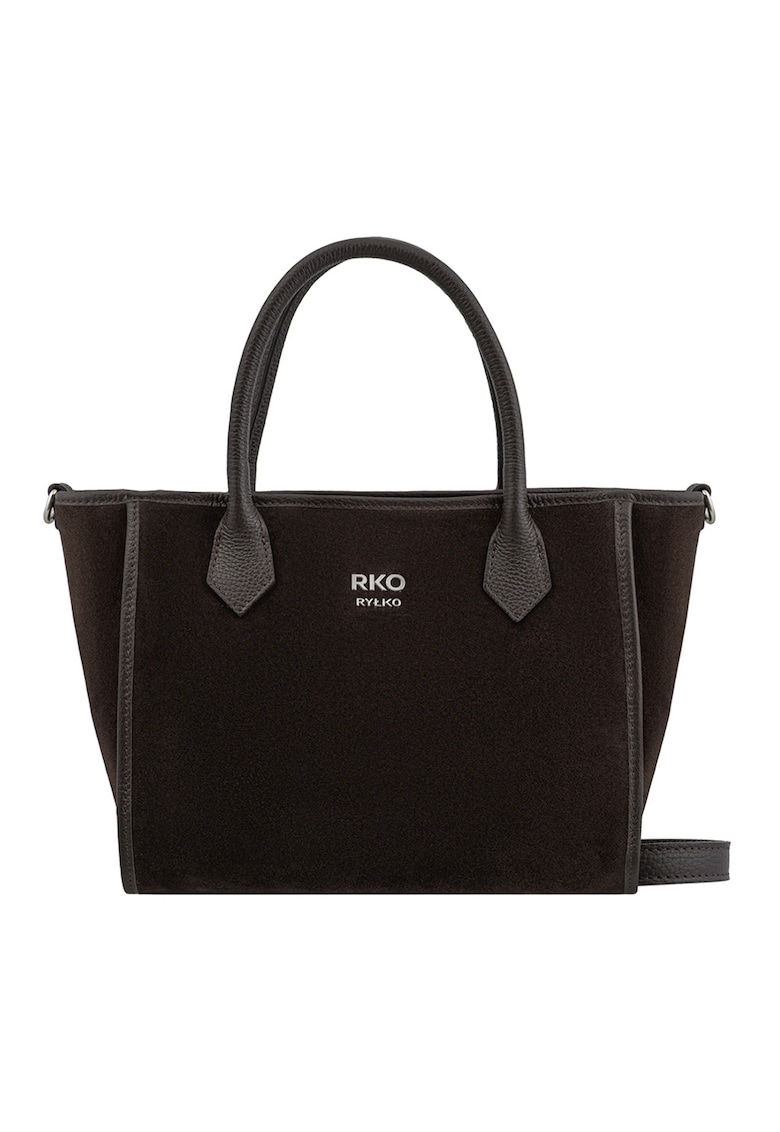 Geanta din piele si piele intoarsa cu bareta de umar