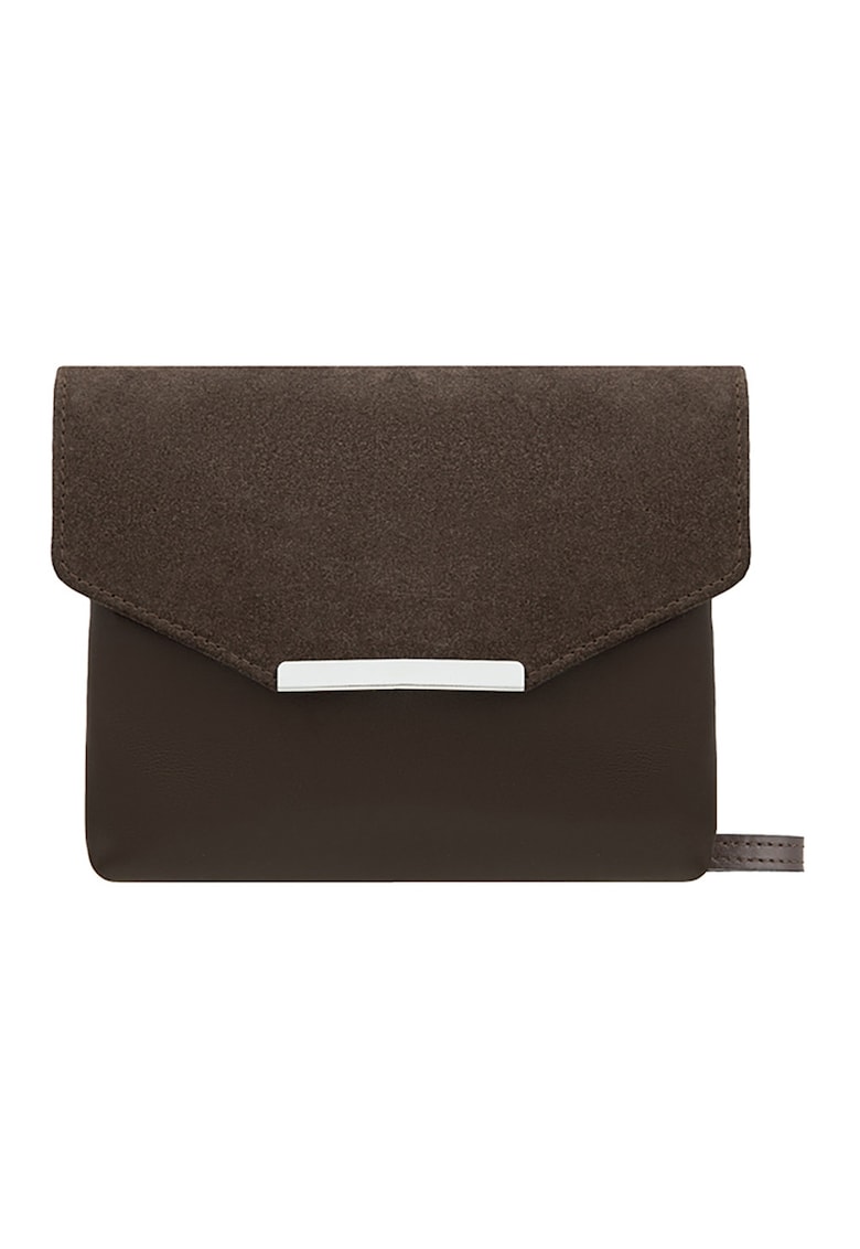 Geanta-plic din piele peliculizata cu bareta din lant