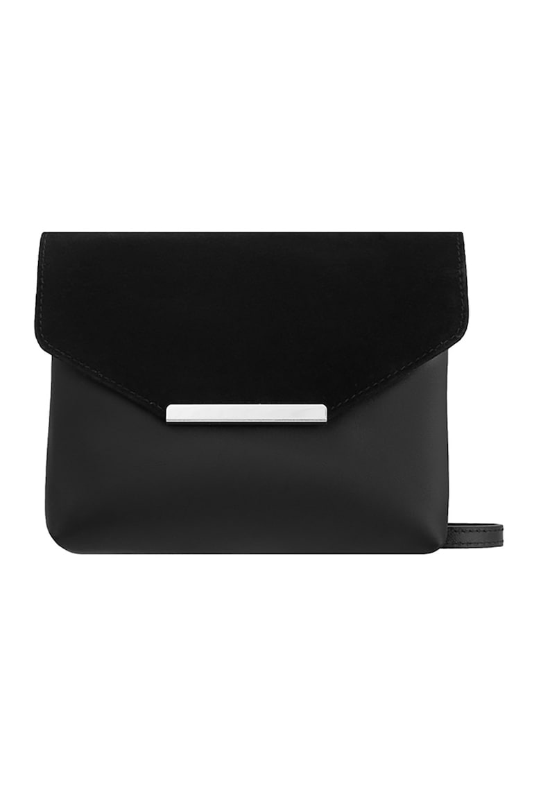 Geanta-plic din piele peliculizata cu bareta din lant