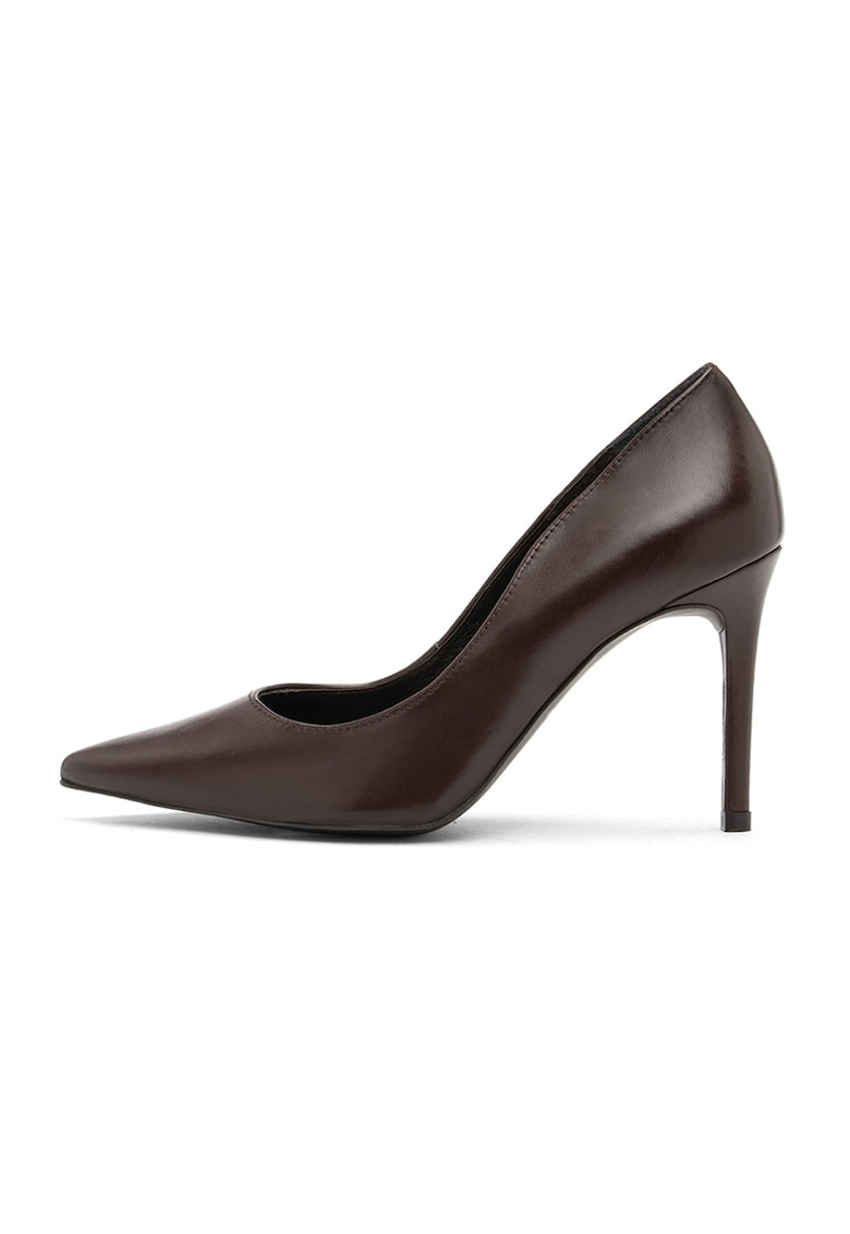 Pantofi stiletto de piele Linsey - Maro inchis