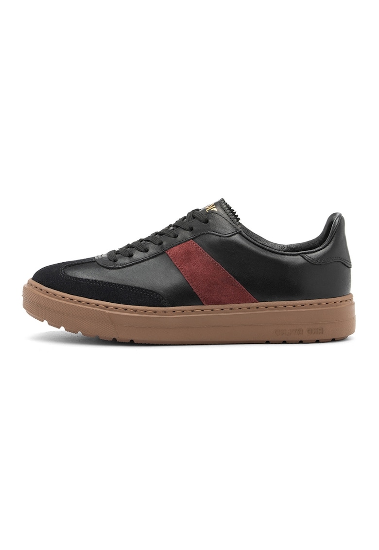 Pantofi sport Nora de piele intoarsa cu garnituri de piele - Rosu
