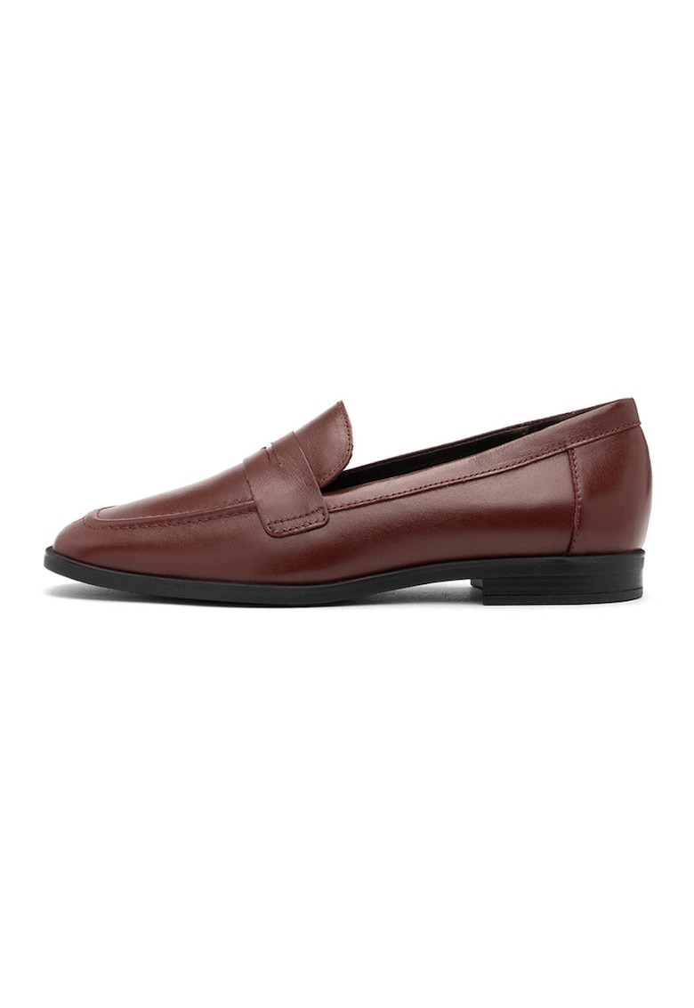 Pantofi loafer uni de piele intoarsa - Maro cognac