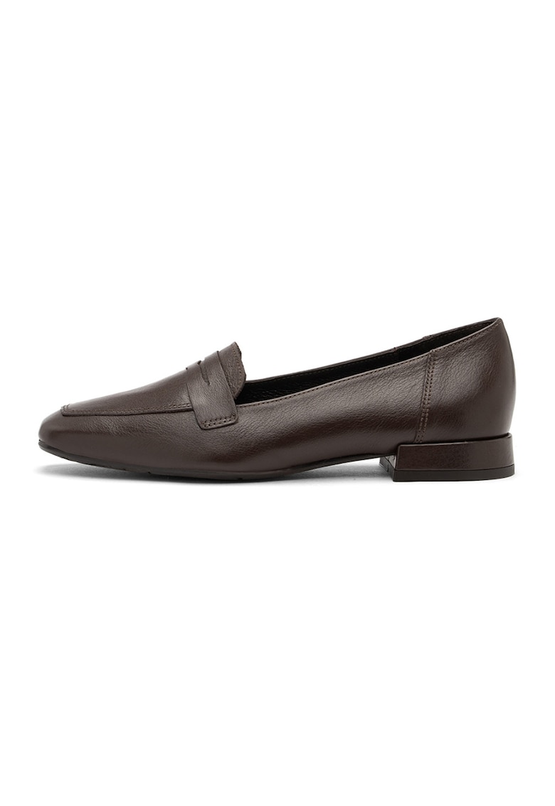 Pantofi loafer din piele cu varf patrat