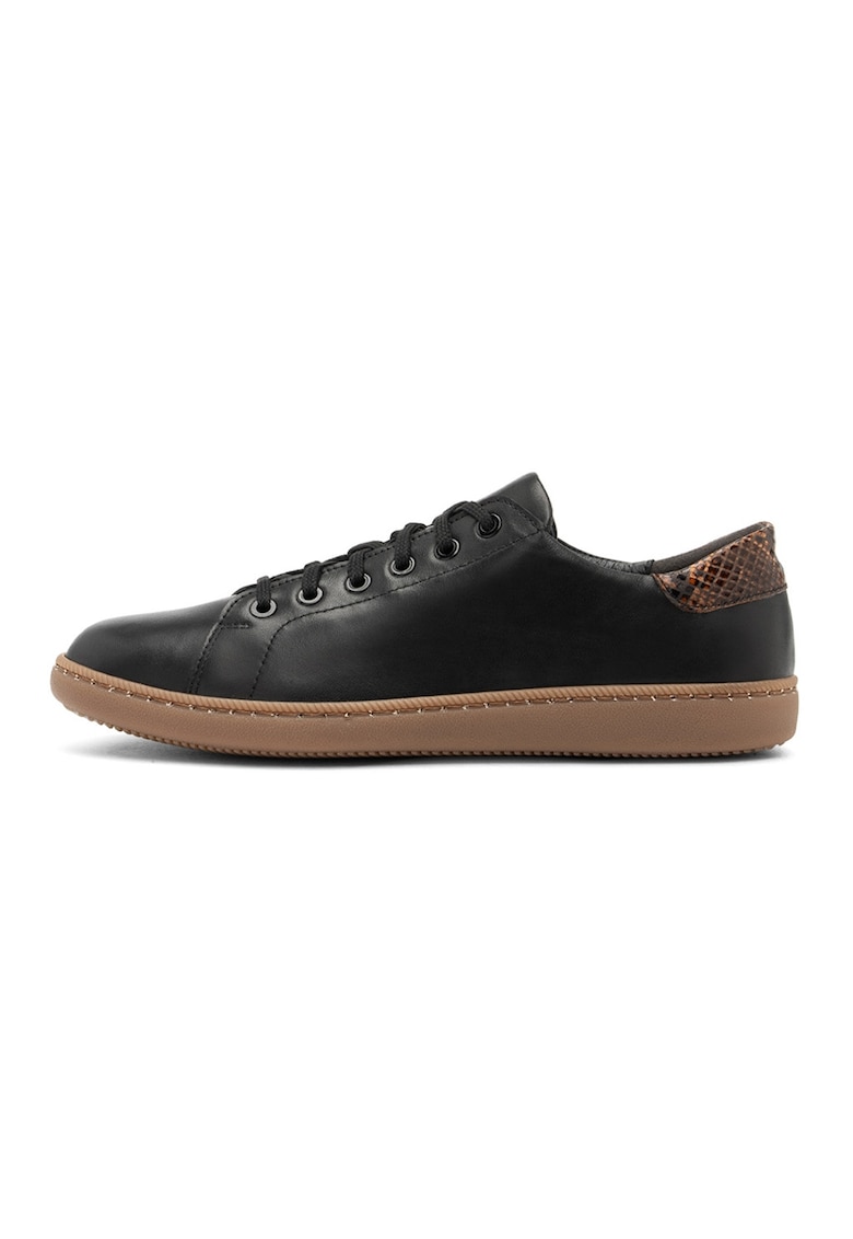 Pantofi sport din piele cu detalii - Negru/Maro