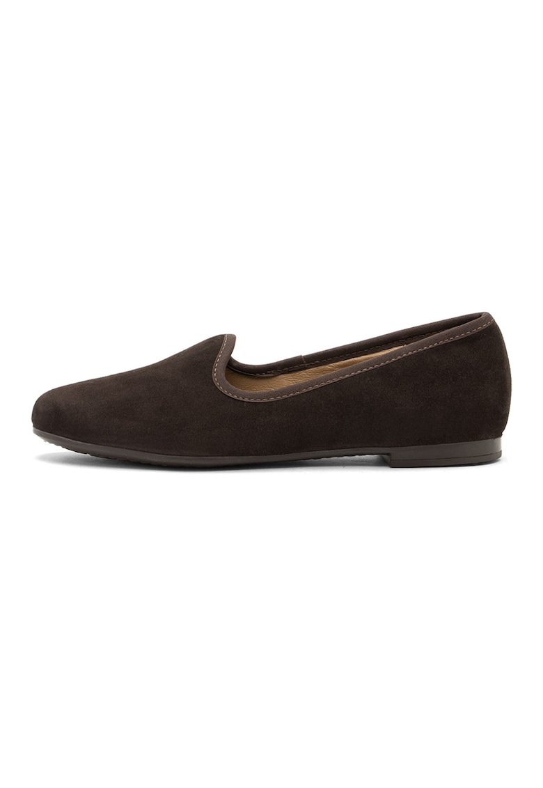 Pantofi loafer cu varf rotund - Maro inchis