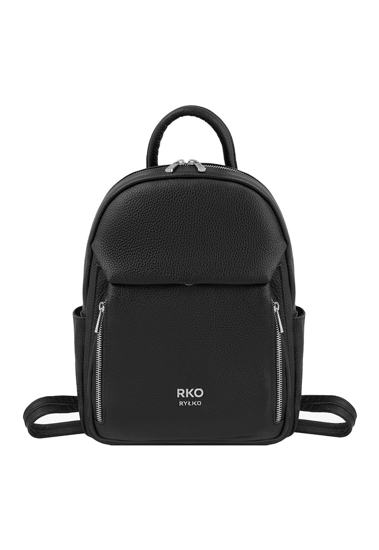 Rucsac din piele cu logo metalic discret