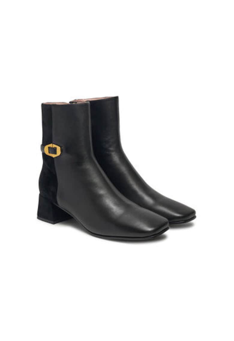 Botine dama E4 RLI 11 02 01 - Piele naturala - Negru - Negru
