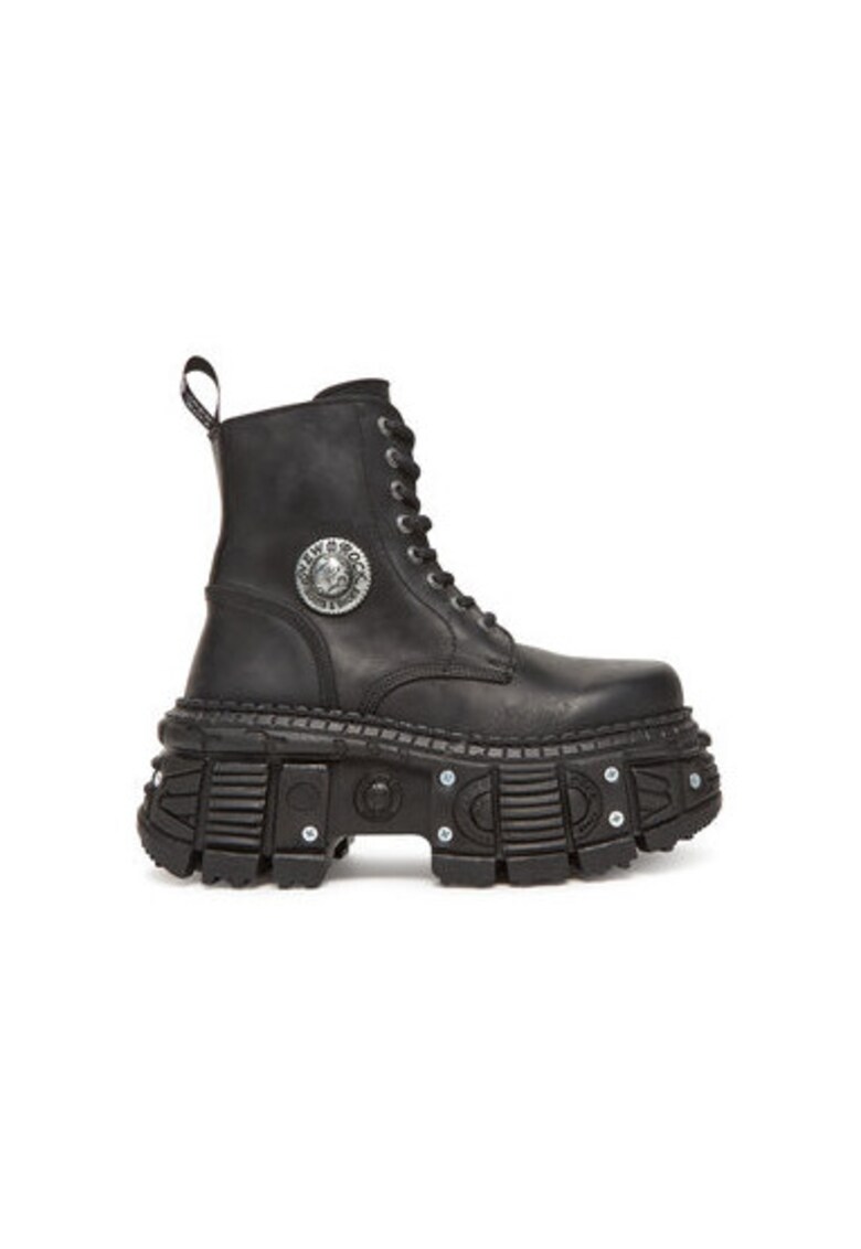 Botine dama M-OVERZTANK001-C1 - Piele naturala - Negru - Negru