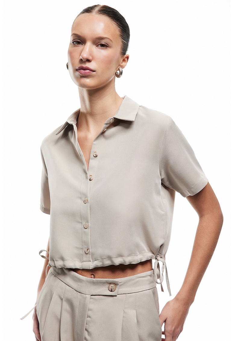 Camasa cu maneci scurte din amestec de modal