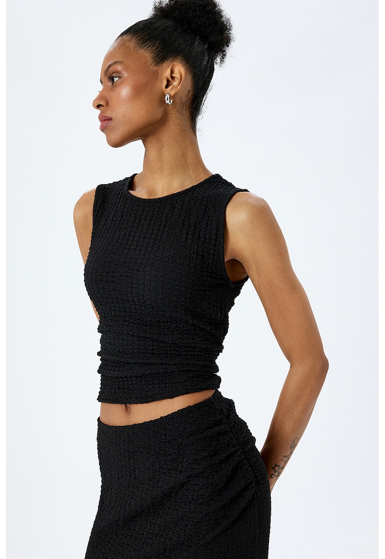 Bluza texturata fara maneci