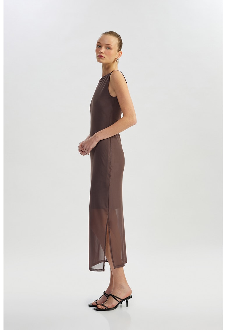 Rochie midi cu decolteu rotund