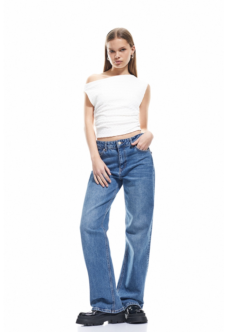 Top crop cu aspect texturat