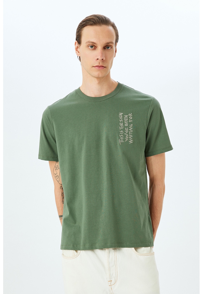 Tricou cu decolteu la baza gatului - din bumbac Tricou cu decolteu la baza gatului - din bumbac