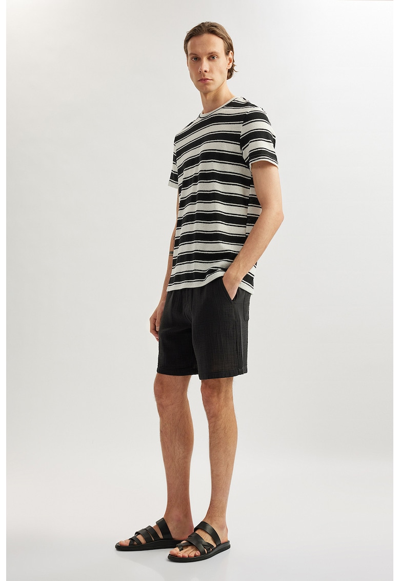 Bermude din bumbac cu snur de ajustare