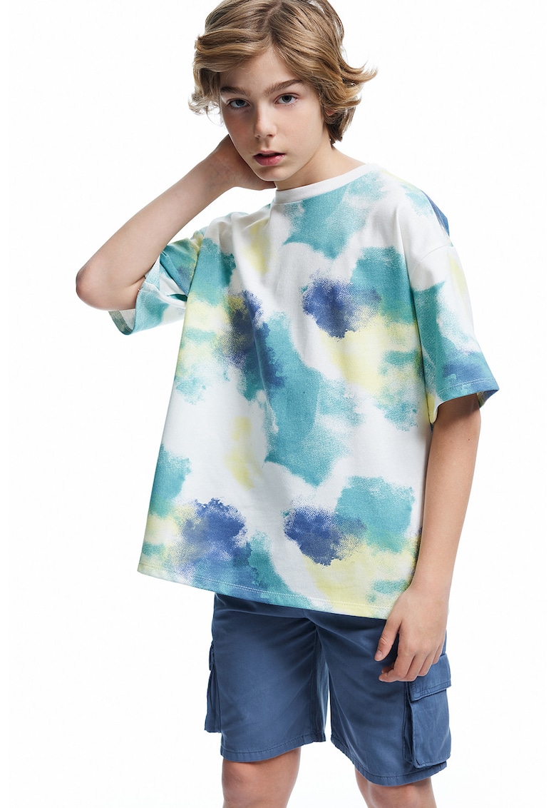 Tricou lejer cu model tie-dye