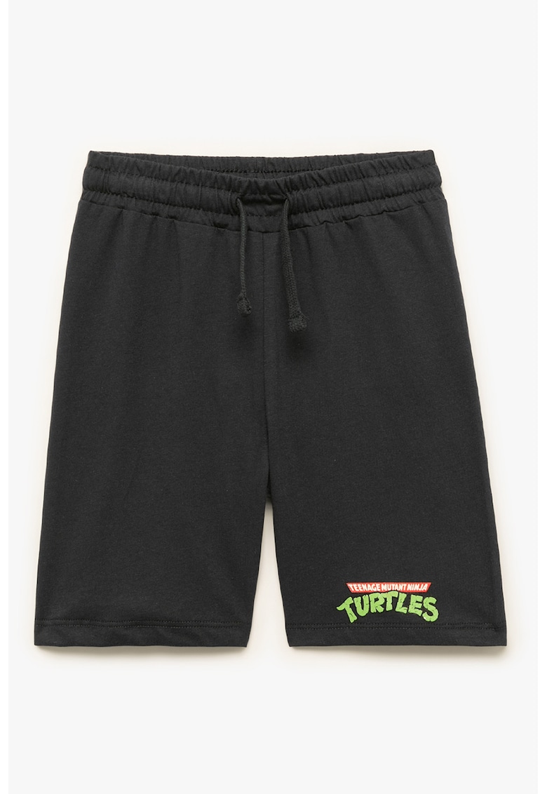 Pantaloni scurti cu snur de ajustare si detaliu cu imprimeu grafic