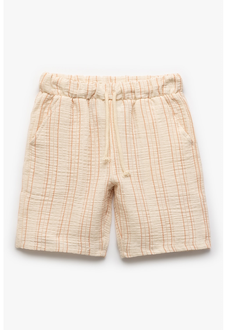 Pantaloni scurti cu model in dungi si snururi de ajustare