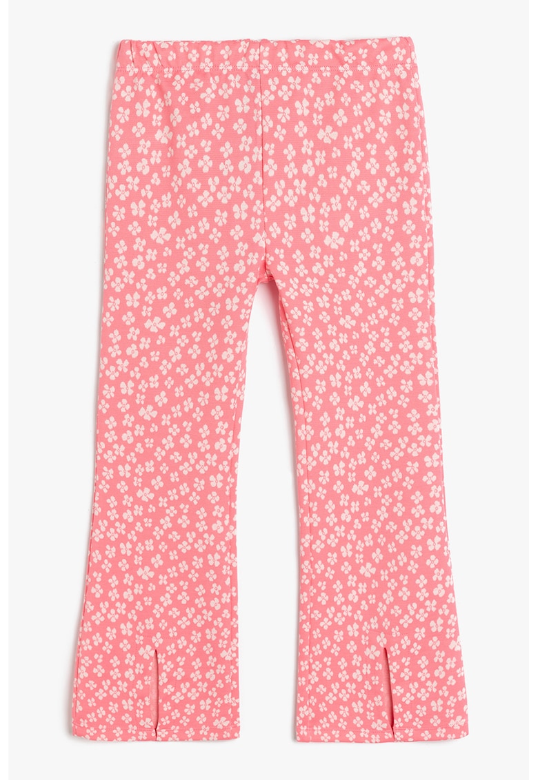 Pantaloni evazati cu model floral