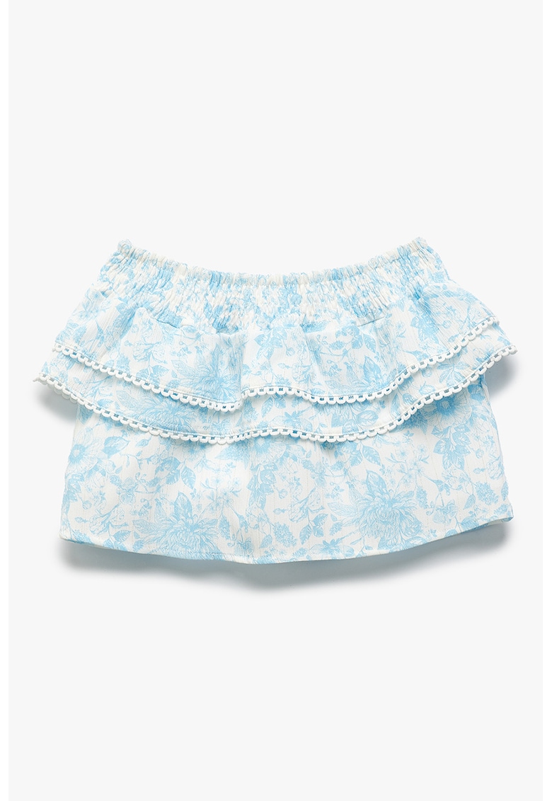 Bluza cu decolteu pe umeri si imprimeu floral