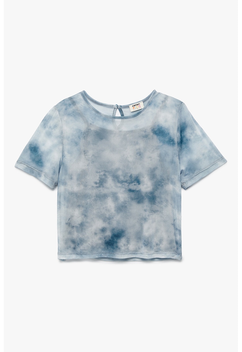 Tricou de plas acu model - Albastru prafuit