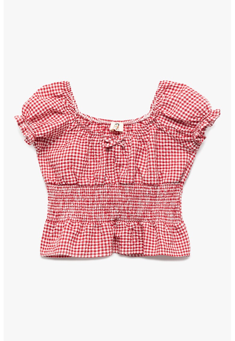 Bluza in carouri cu talie elastica