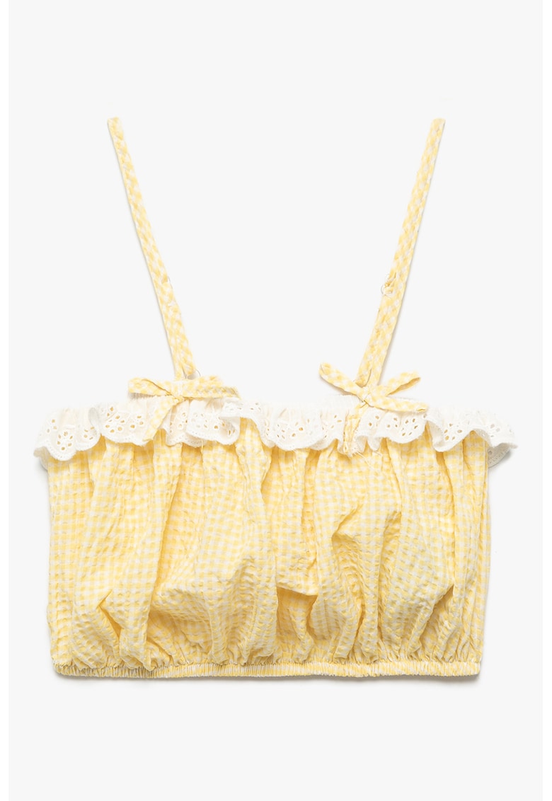 Top crop cu model gingham