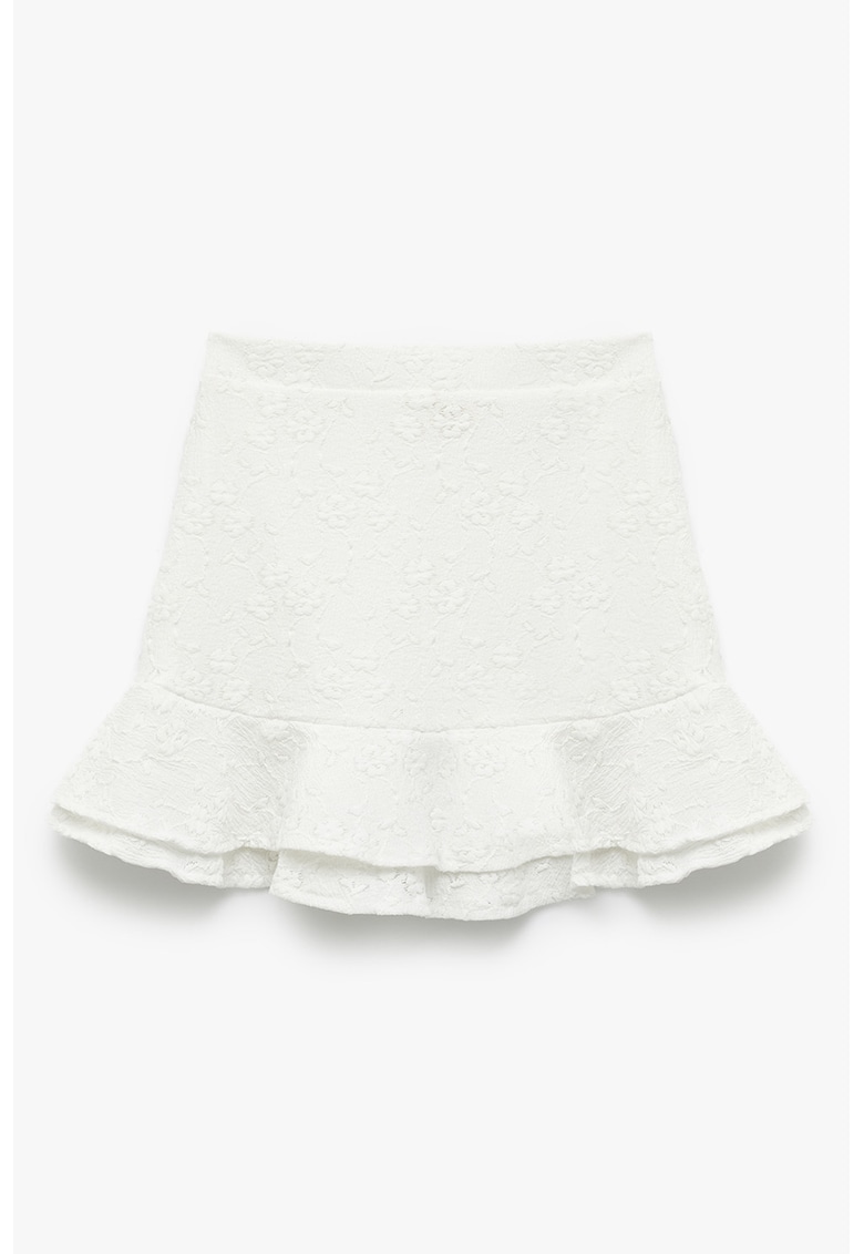 Fusta brodata cu terminatie cu volane