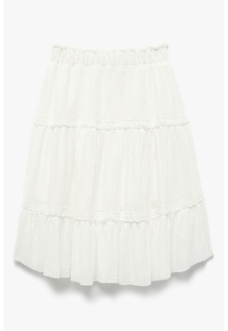 Fusta evazata texturata - Alb