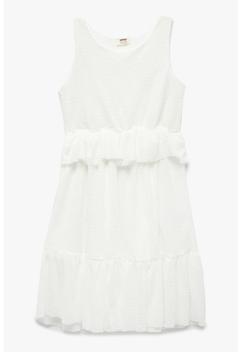 Rochie fara maneci cu broderie - Alb