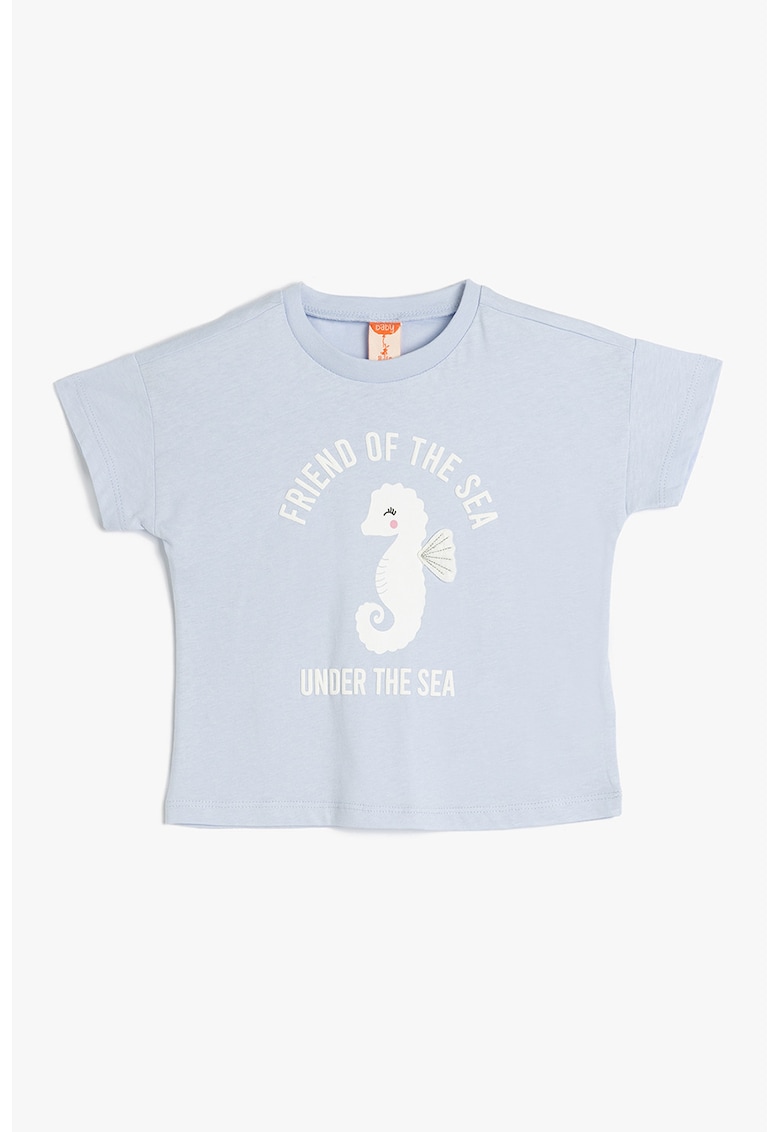 Tricou cu maneci cazute si imprimeu