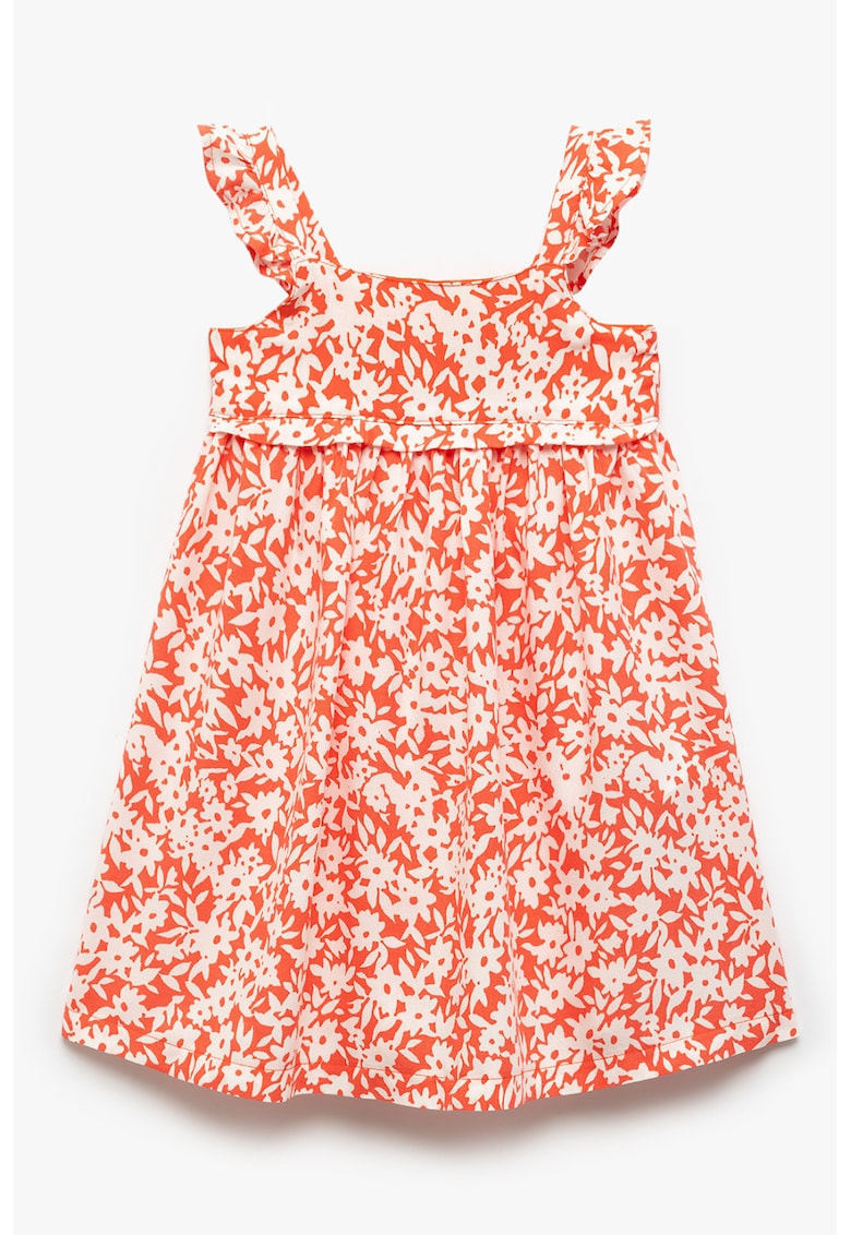 Rochie cu bretele cu volane si model floral