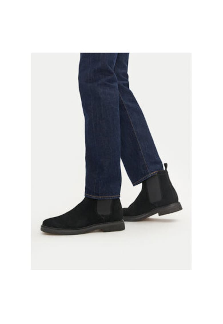 Botine cu glezna joasa barbati  261735337 - Piele naturala - 46 EU - Negru