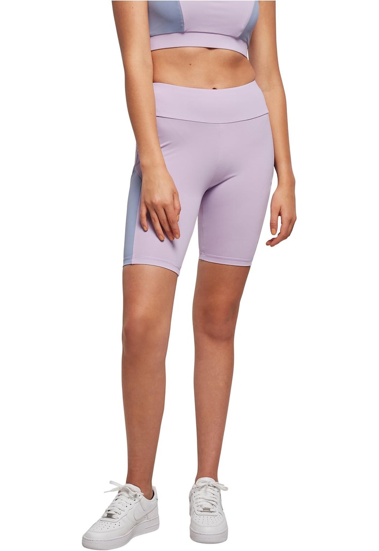 Colanti scurti cu talie inalta - Albastru pastel/Lila