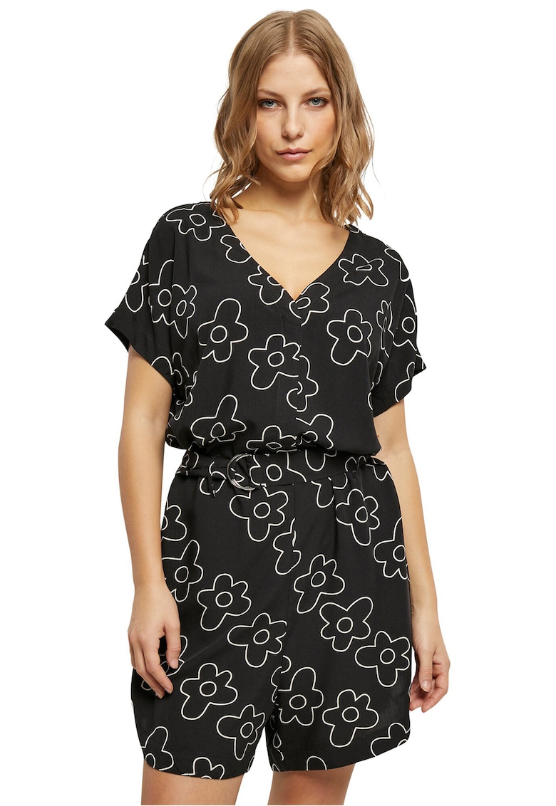 Salopeta scurta cu o curea si decolteu in V