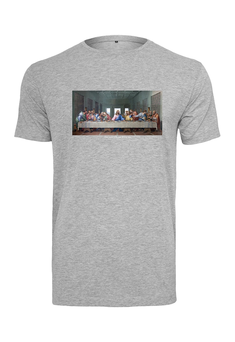 Tricou cu imprimeu - Gri melange