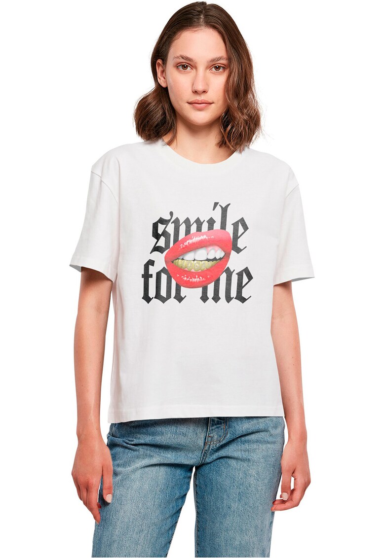 Tricou de bumbac cu model grafic - Rosu/Alb/Negru