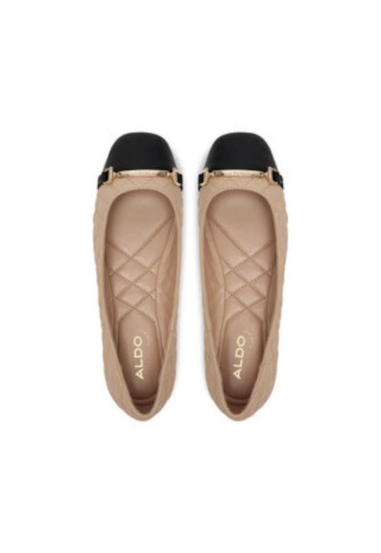 Balerini dama piele naturala - negru/bej