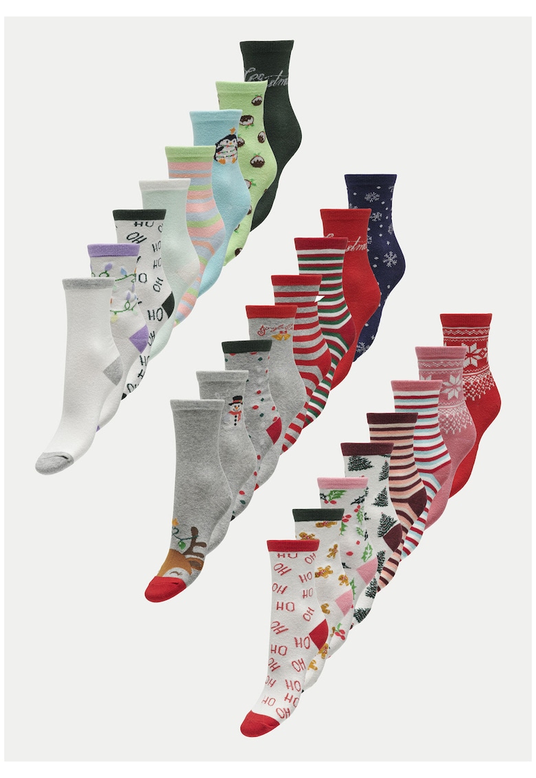 Sosete dama Calendar advent de Craciun - textil - multicolor - 36-42