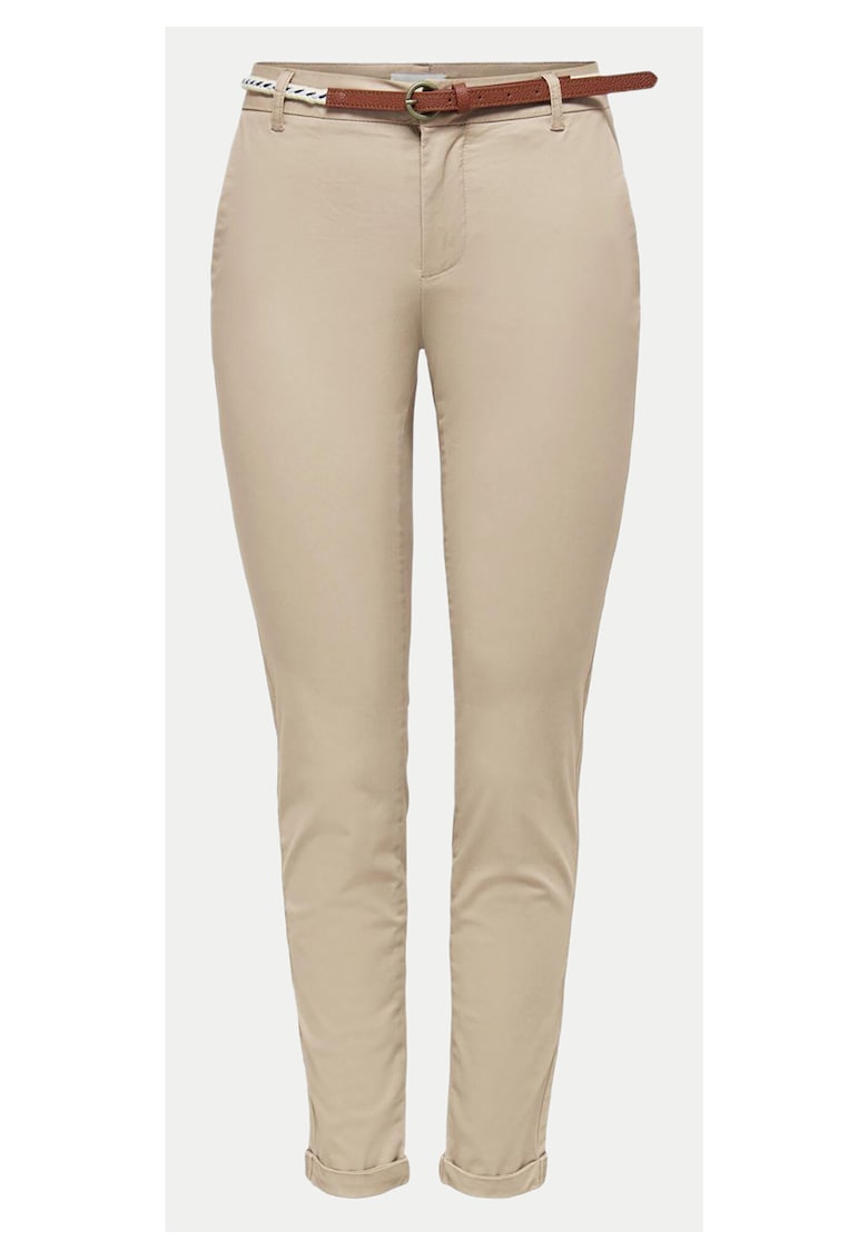 Pantaloni dama 15218519 - Bumbac - Bej - Bej