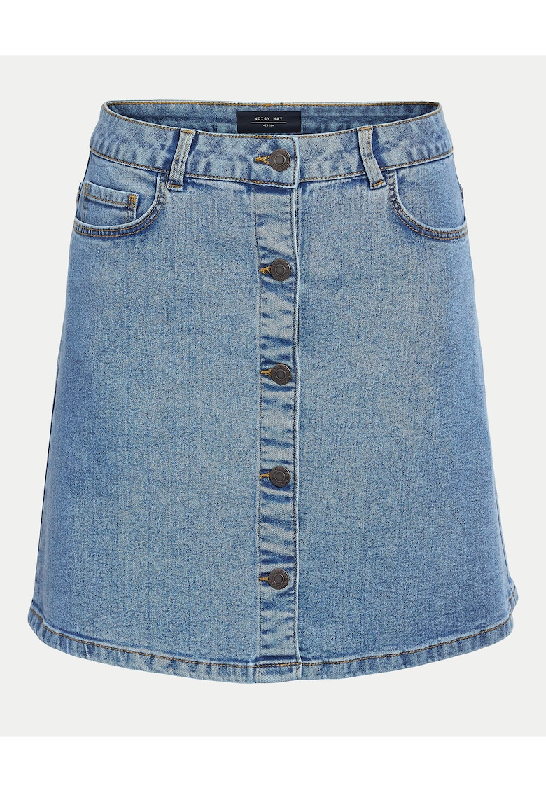 Fusta  denim albastru deschis - bumbac - poliester - viscoza