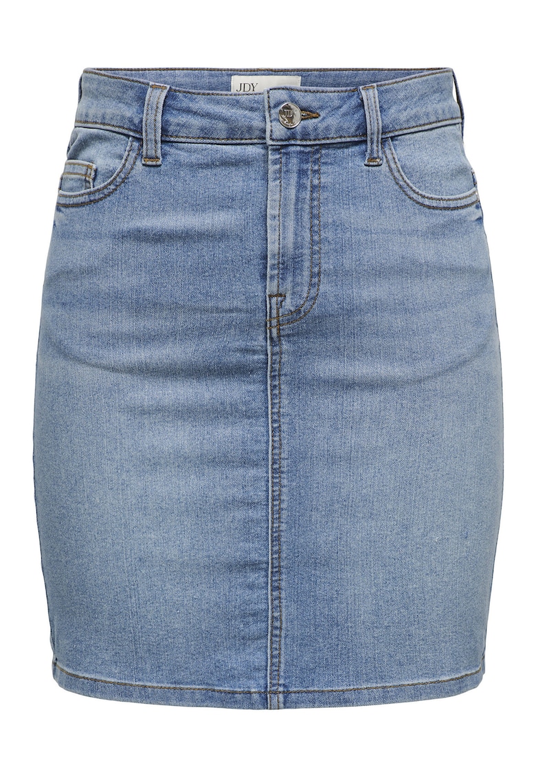 Fusta albastru - bumbac - poliester - viscoza - elastan